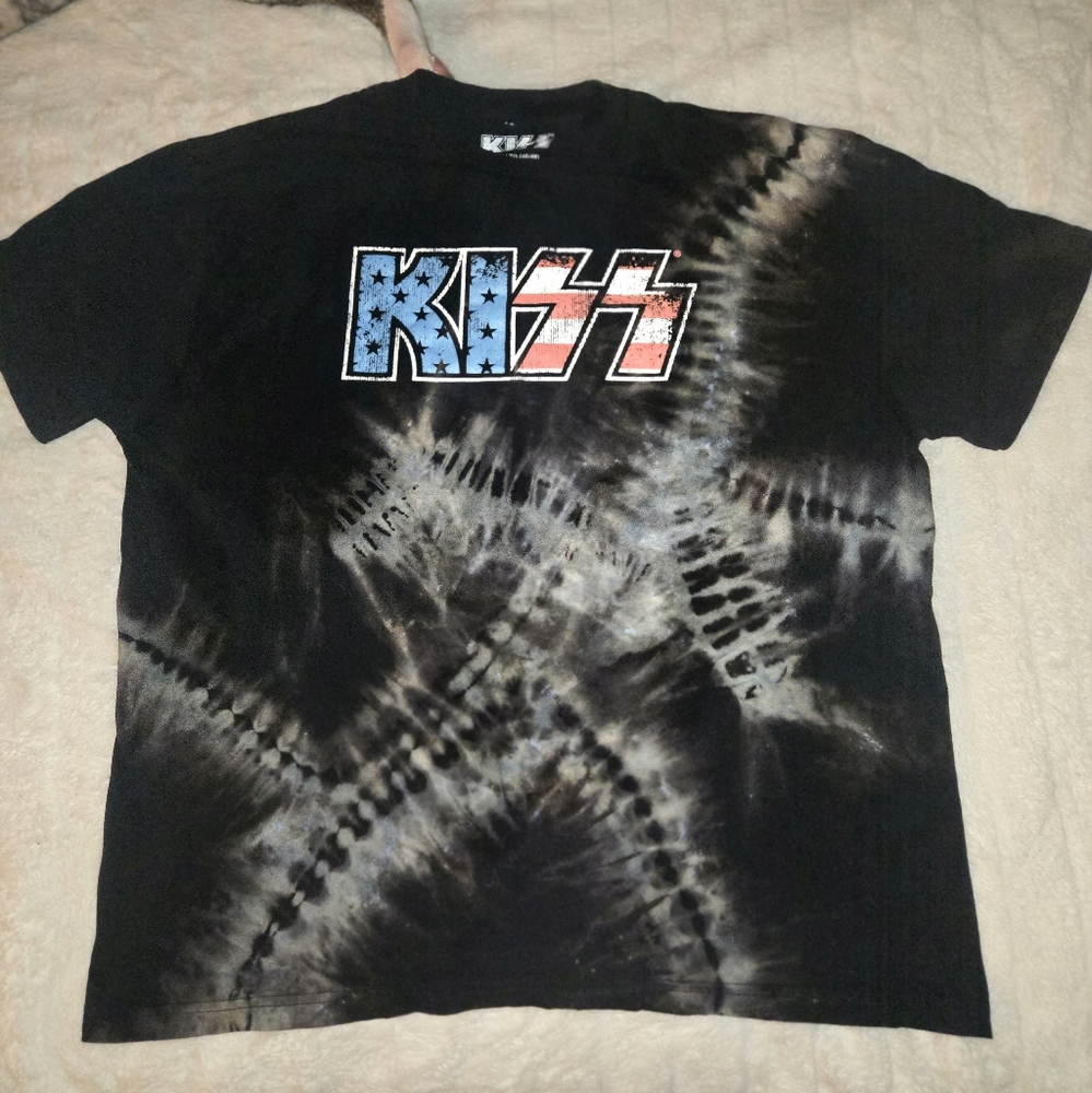 KISS Black Tie-Dye T-Shirt